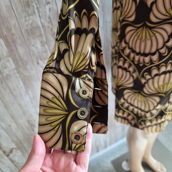 Women's Michael Kors Dress XS Brown Beige Floral - Picture 4 of 9